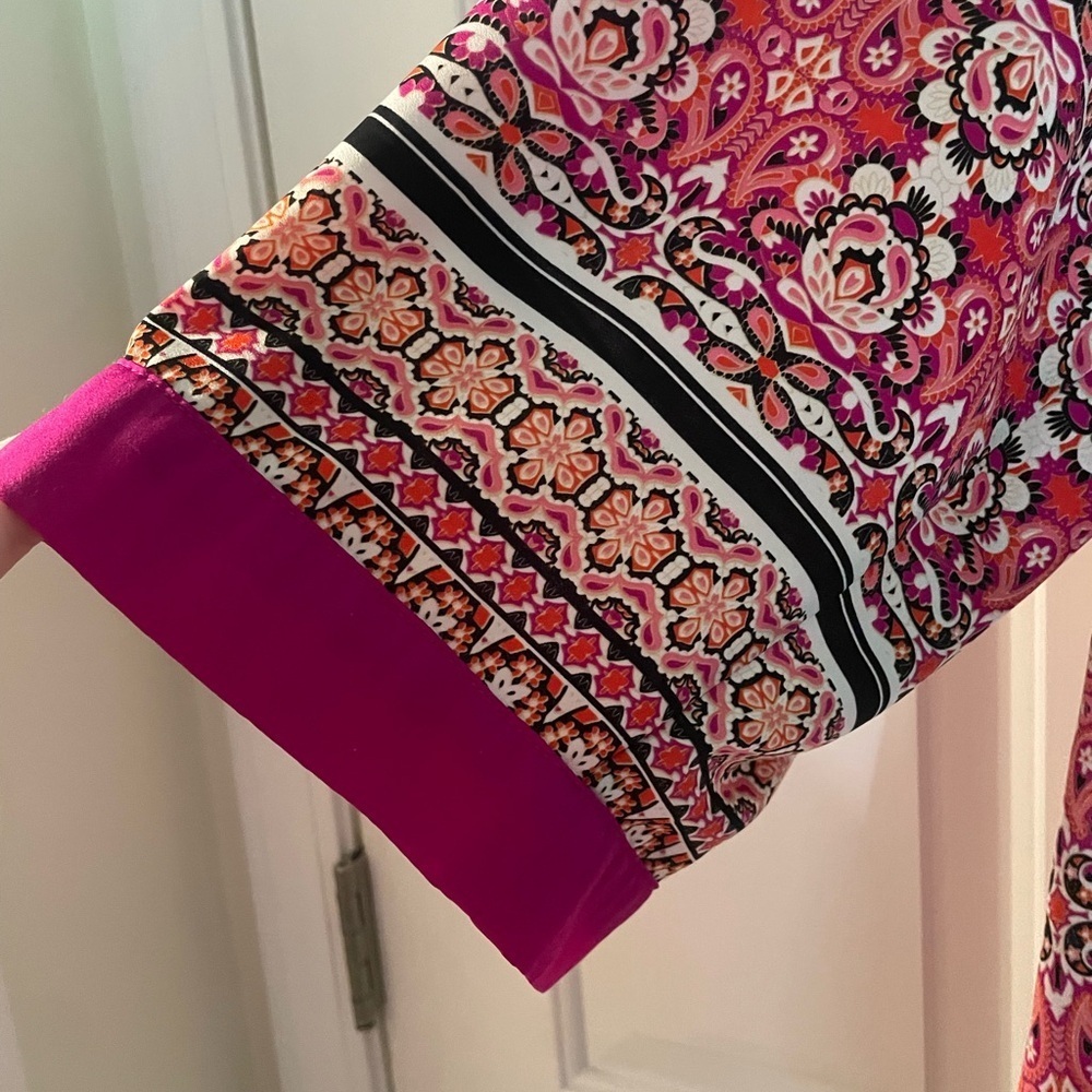 Vibrant Pink Patterned Blouse - Picture 3 of 4